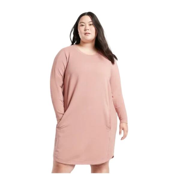 ATHLETA Balance Sweatshirt Dress Palermo Pink {3C29} - Picture 1 of 6